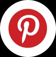 The Pinterest logo, a stylized white P on a red circular background, set within a white circle